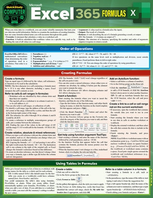 Microsoft Excel 365 Formulas: A Quickstudy Laminated Reference Guide by Frye, Curtis