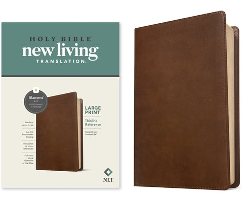 NLT Large Print Thinline Reference Bible, Filament Enabled Edition (Red Letter, Leatherlike, Rustic Brown) by Tyndale