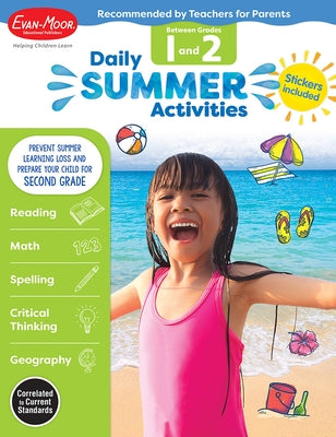 Daily Summer Activities: Between 1st Grade and 2nd Grade, Grade 1 - 2 Workbook by Evan-Moor Educational Publishers