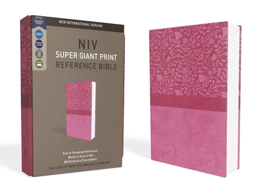 NIV, Super Giant Print Reference Bible, Giant Print, Imitation Leather, Pink, Red Letter Edition by Zondervan