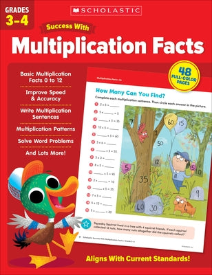 Scholastic Success with Multiplication Facts Grades 3-4 Workbook by Scholastic Teaching Resources