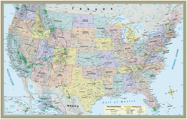 U.S. Map Poster (32 X 50 Inches) - Laminated: - A Quickstudy Reference by Specialists, Mapping