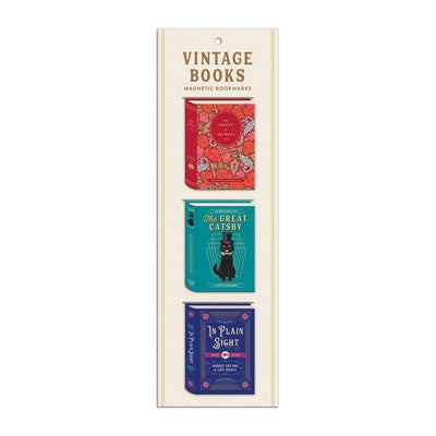 Vintage Books Shaped Magnetic Bookmarks by Galison